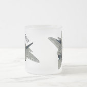 Versterking vliegtuig cartoon matglas koffiemok (Center)