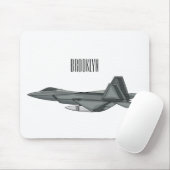 Versterking vliegtuig cartoon muismat (Met muis)