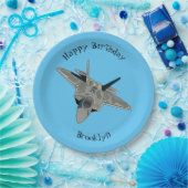 Versterking vliegtuig cartoon papieren bordje (Feest)