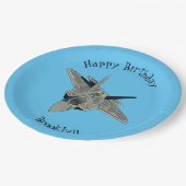 Versterking vliegtuig cartoon papieren bordje (Gekanteld)