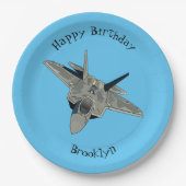 Versterking vliegtuig cartoon papieren bordje (Voorkant)