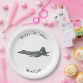 Versterking vliegtuig cartoon papieren bordje (Feest)