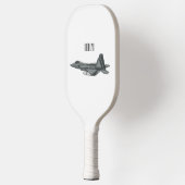 Versterking vliegtuig cartoon pickleball paddle (Links)