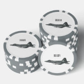 Versterking vliegtuig cartoon poker chips (Opstapeling)