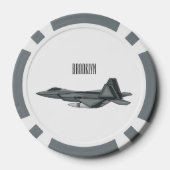 Versterking vliegtuig cartoon poker chips (Achterkant)