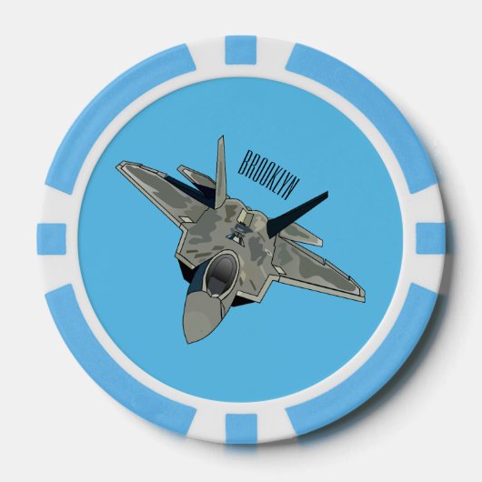 Versterking vliegtuig cartoon poker chips (Voorkant)