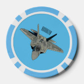 Versterking vliegtuig cartoon poker chips (Achterkant)