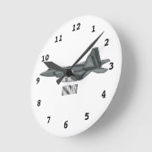 Versterking vliegtuig cartoon ronde klok (Hoek)