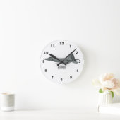 Versterking vliegtuig cartoon ronde klok (Huis)