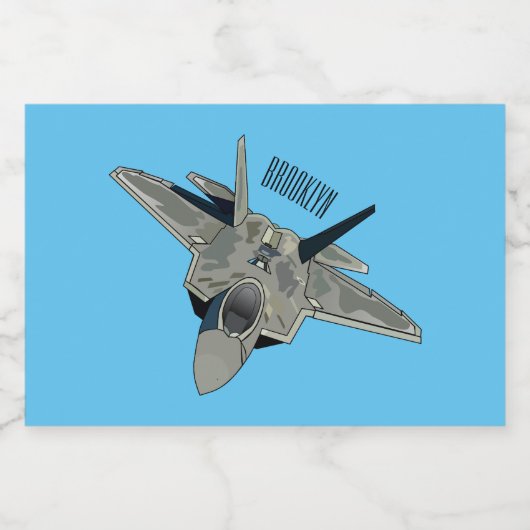 Versterking vliegtuig cartoon voedselcontainer etiket (Enkel label)