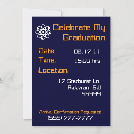 Versterkt de limietuitnodiging voor Afstuderen Kaart (Achterkant)