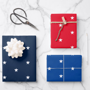 Versterkt rood wit en blauw patriottisch geschenk inpakpapier vel