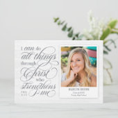 Versterkte afstudeeraankondiging uitnodiging (Staand voorkant)