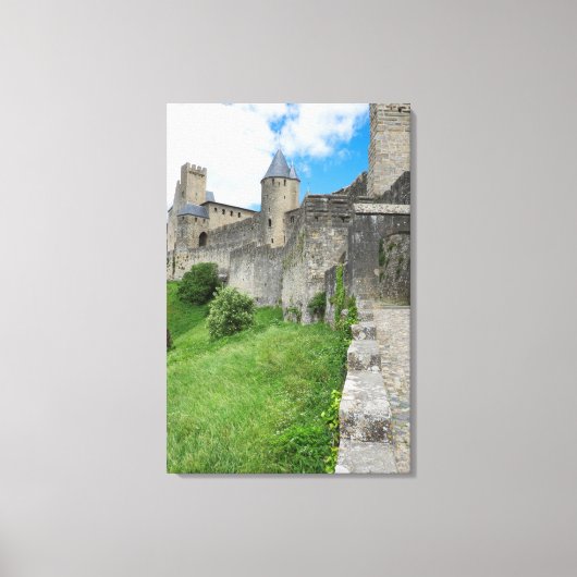 Versterkte muur van Carcassonne Canvas Afdruk (Voorkant)