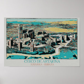 Versterkte stad van Artajona, Navarra, Spanje Poster