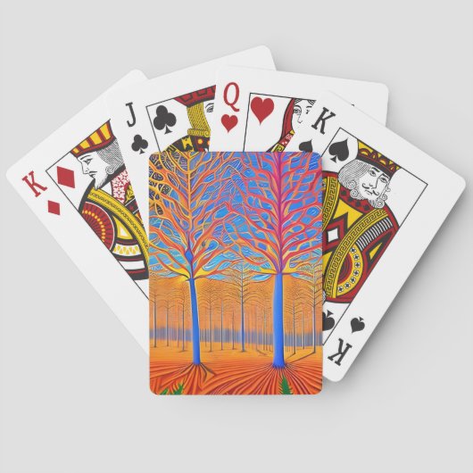 Versternend modern Kunstbos Pokerkaarten (Achterkant)