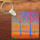 Versternend modern Kunstbos Sleutelhanger (Voorkant)