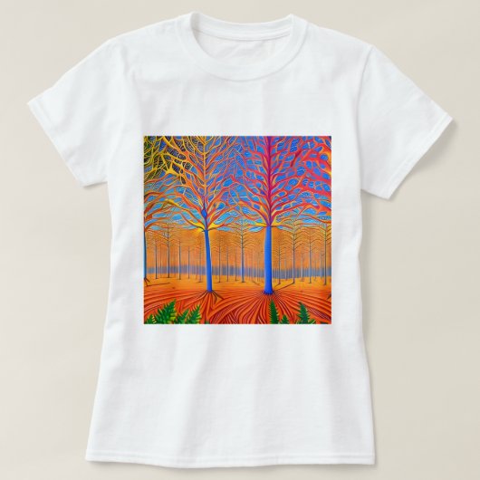 Versternend modern Kunstbos T-shirt (Design voorkant)