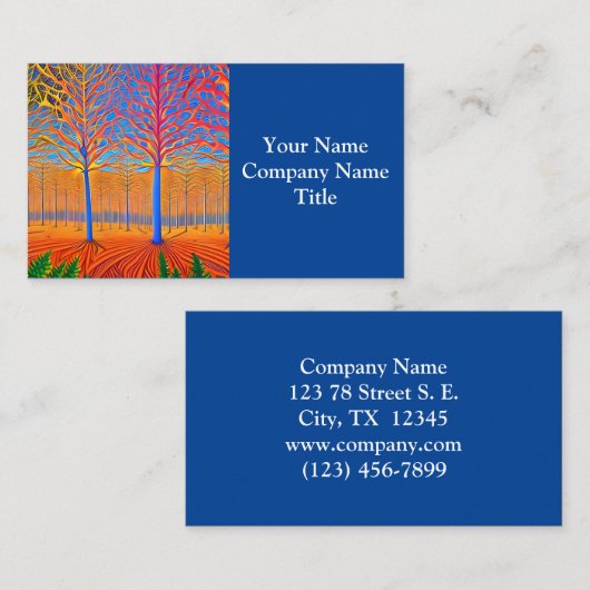 Versternend modern Kunstbos Visitekaartje (Voorkant / Achterkant)