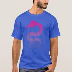 Verstevigde Biseuele Japanse Draak Bi Pride Vlag C T-shirt