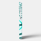 Verstevigde cyaan gebogen sporen op lichtachtergro Case-Mate iPhone case (Achterkant / Links)