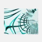 Verstevigde cyaan gebogen sporen op lichtachtergro deurmat (Voorkant)