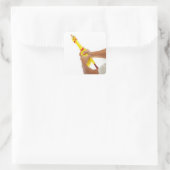 Verstikking van de kip vierkante sticker (Tas)