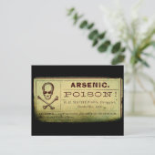 Verstoord arsenicumetiket briefkaart (Staand voorkant)