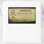 Verstoord arsenicumetiket rechthoekige sticker (Tas)