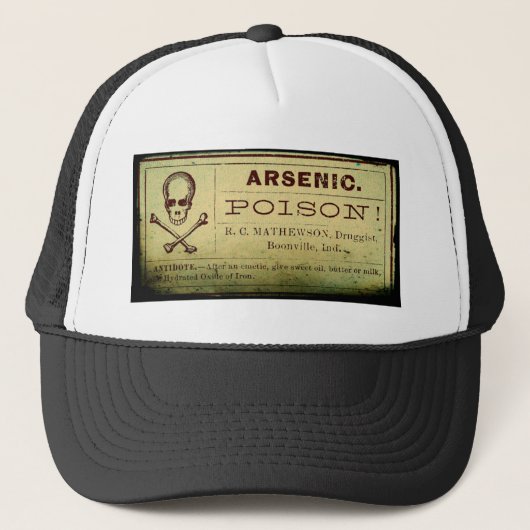 Verstoord arsenicumetiket trucker pet (Voorkant)