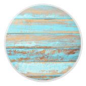 Verstoord blauw gekleurd hout keramische knop (Voorkant)