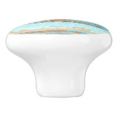 Verstoord blauw gekleurd hout keramische knop (Zijkant)