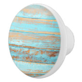 Verstoord blauw gekleurd hout keramische knop (Rechts)