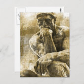 Verstoord bronzen beeld Auguste Rodin Briefkaart (Voorkant / Achterkant)