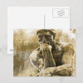 Verstoord bronzen beeld Auguste Rodin Briefkaart (Voorkant / Achterkant)