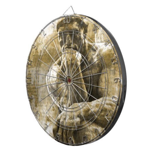 Verstoord bronzen beeld Auguste Rodin Dartbord (Voorkant Rechts)