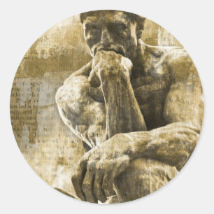 Verstoord bronzen beeld Auguste Rodin Ronde Sticker