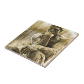 Verstoord bronzen beeld Auguste Rodin Tegeltje (Zijkant)