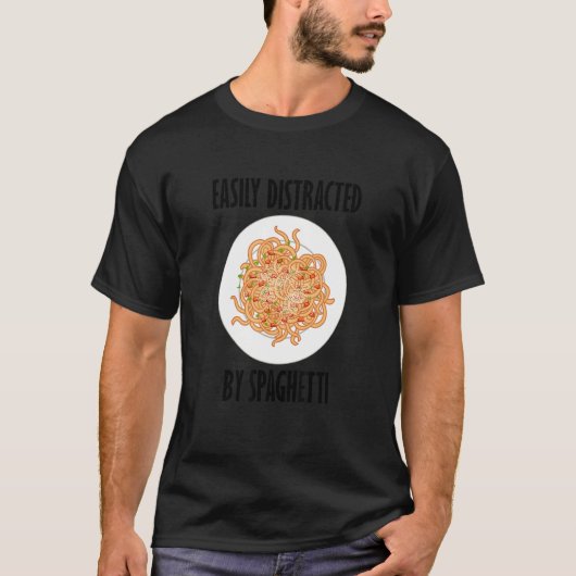 Verstoord door spaghetti Gezegde pasta noedels T-shirt (Voorkant)