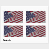 Verstoord effect Nested USA Flagsterren & Stripes Rechthoekige Sticker (Vel)