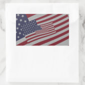 Verstoord effect Nested USA Flagsterren & Stripes Rechthoekige Sticker (Tas)