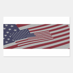Verstoord effect Nested USA Flagsterren & Stripes Rechthoekige Sticker