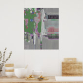 "Verstoord in groene" digitale kunst Poster (Keuken)