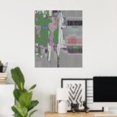 "Verstoord in groene" digitale kunst Poster (Thuiskantoor)