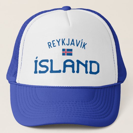 Verstoord Reykjavik-eiland (IJsland) Trucker Pet (Voorkant)