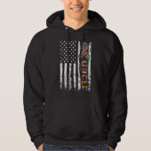 Verstoorde Amerikaanse vlag Autism oom Awareness A Hoodie (Voorkant)