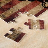 Verstoorde Amerikaanse vlag Combine Tractor Puzzle Legpuzzel (Zijkant)