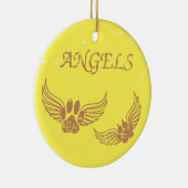 Verstoorde Angel Pet Paws Yellow Keramisch Ornament (Rechts)