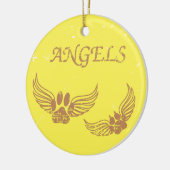 Verstoorde Angel Pet Paws Yellow Keramisch Ornament (Links)