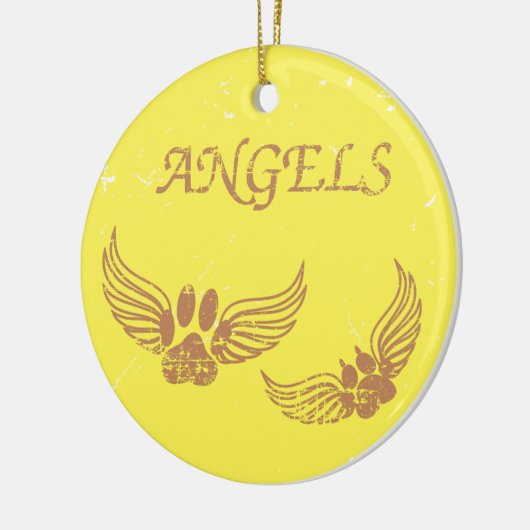Verstoorde Angel Pet Paws Yellow Keramisch Ornament (Links)